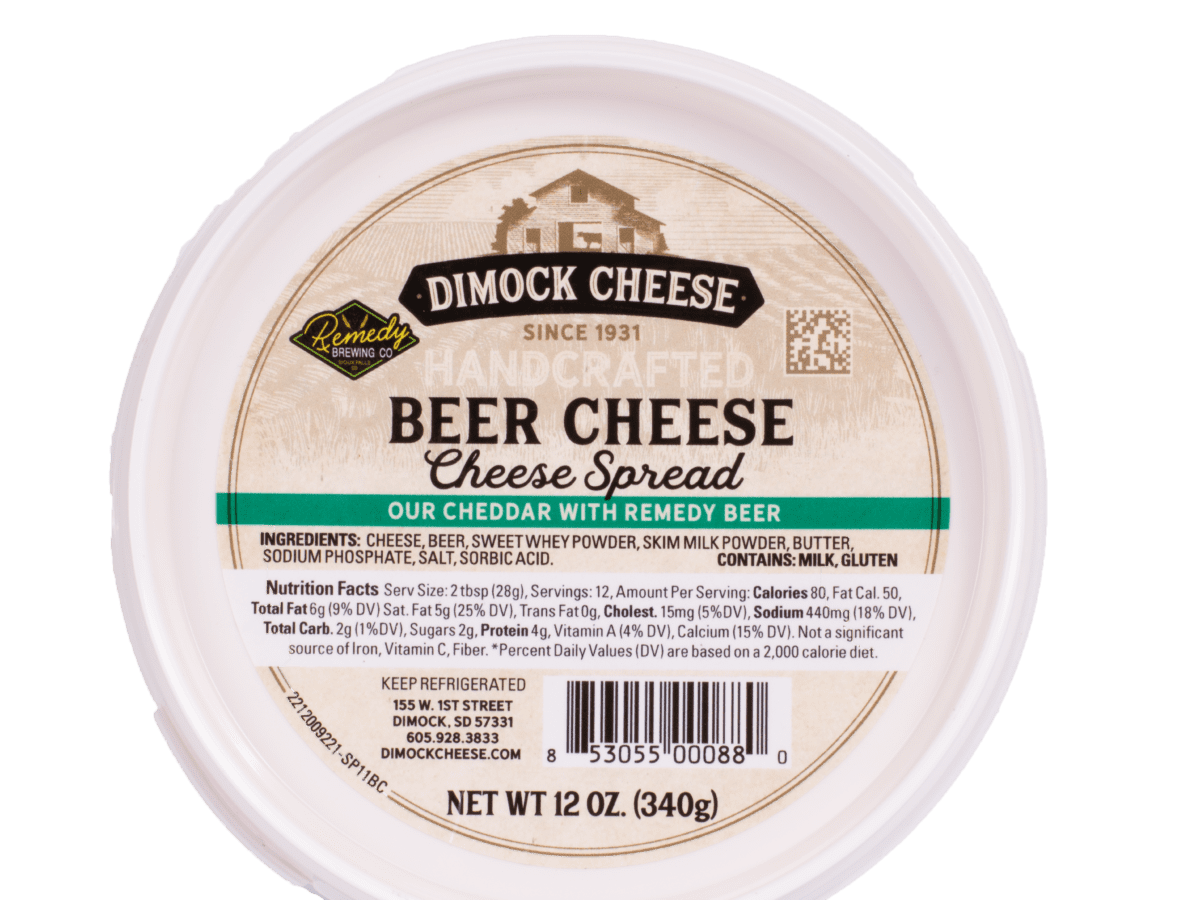 Dimock Beer Cheese spread container