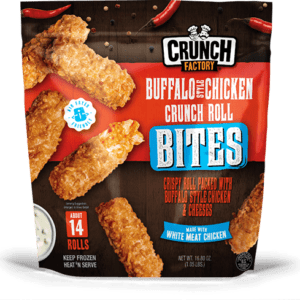 Crunch Factory Buffalo chicken roll bites package