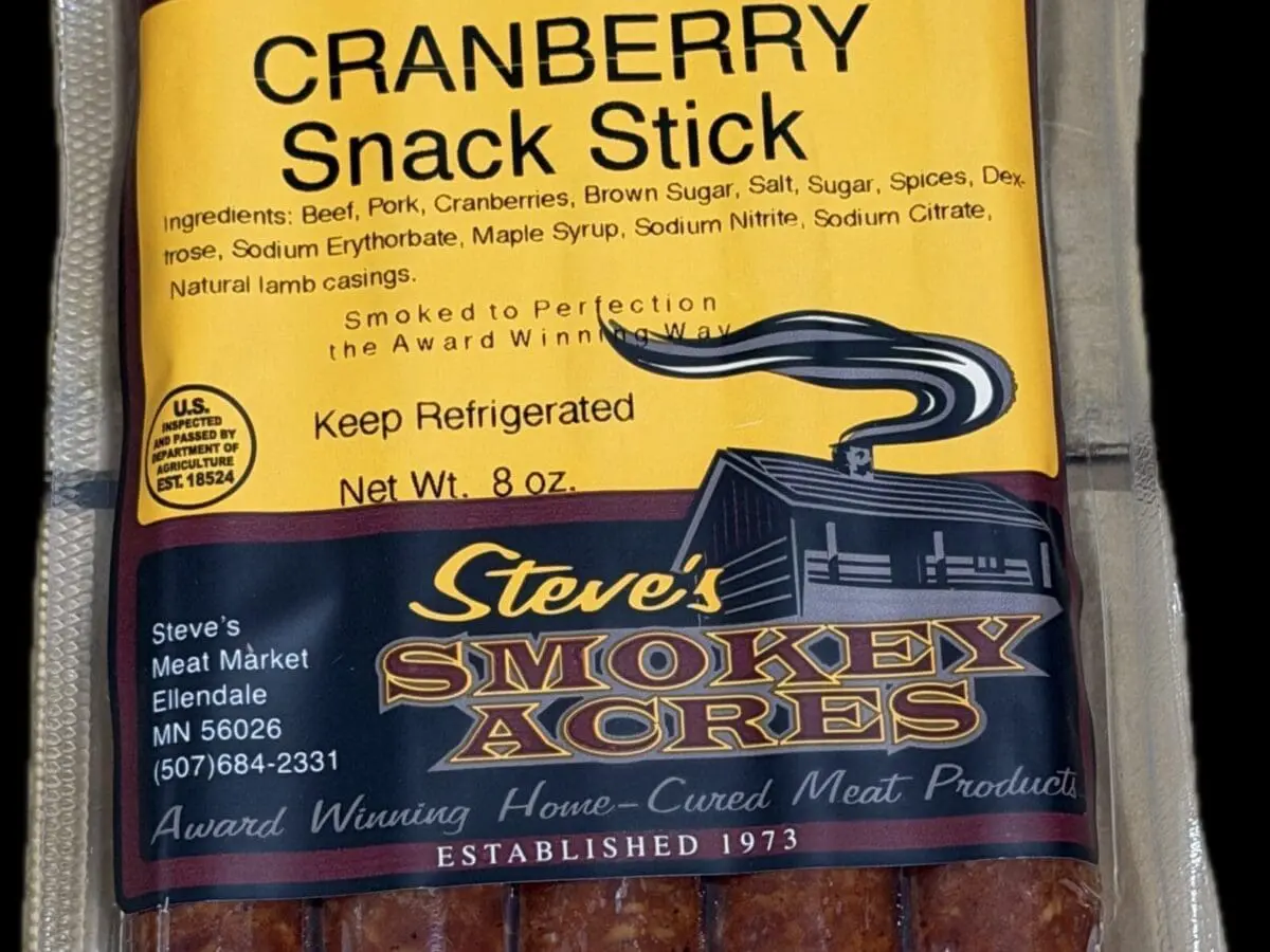 Pack of cranberry snack sticks