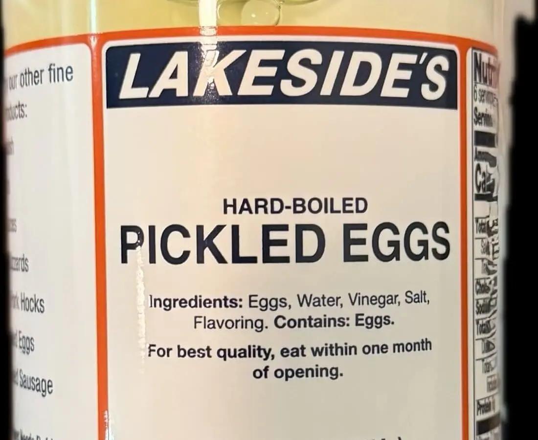 Lakeside's jar of hard-boiled pickled eggs