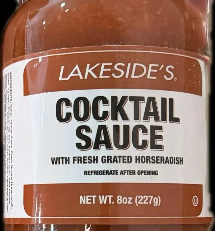 Lakeside's cocktail sauce jar with horseradish