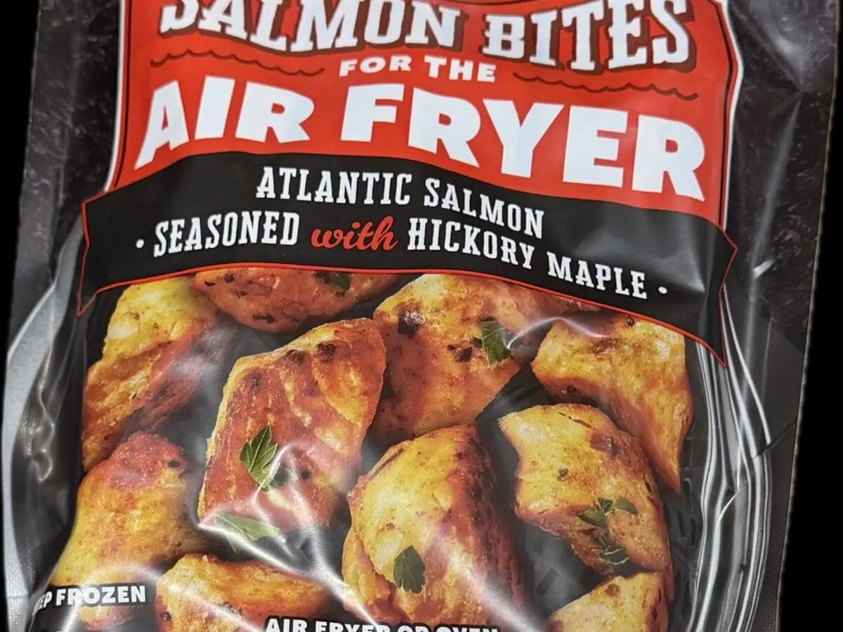 Package of salmon bites for air fryer