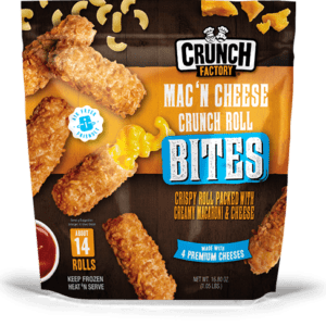 Mac 'n' Cheese Crunch Roll Bites packaging