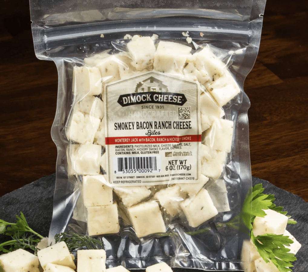 Dimock smokey bacon ranch cheese bites package