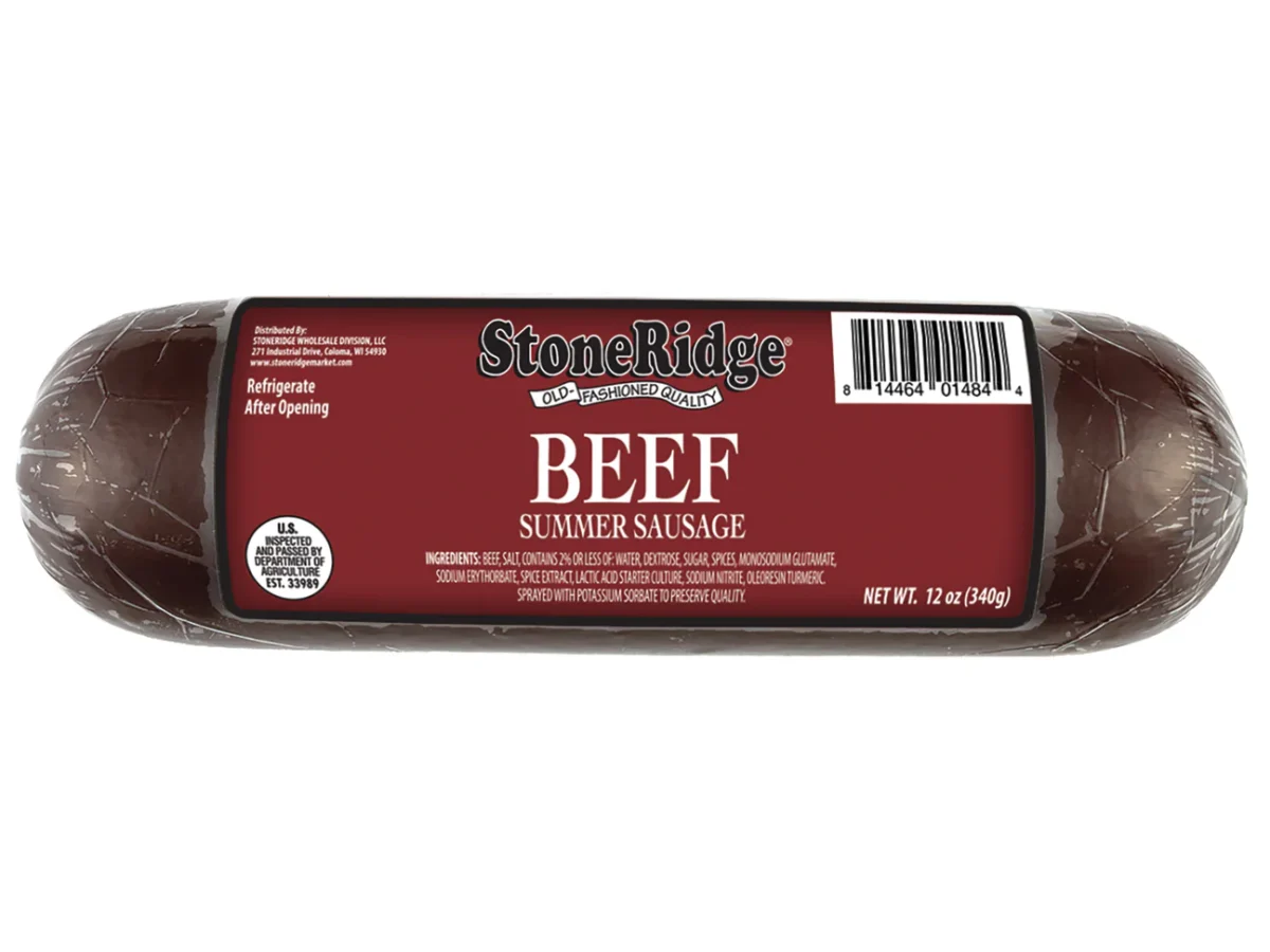 Packaged StoneRidge beef summer sausage