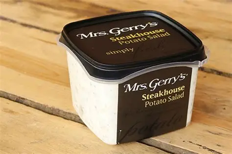 Mrs. Gerry's Steakhouse potato salad container